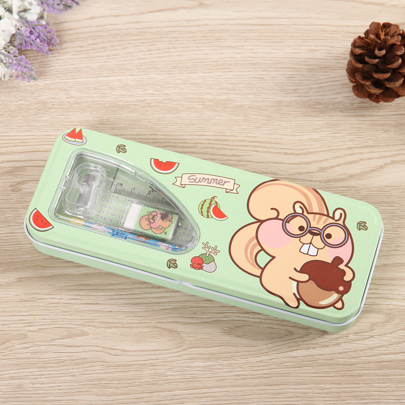 Creative tinplate pencil case for children's Stationery Set